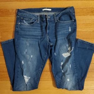 Levi's 711 skinny distressed jeans